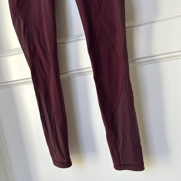 Lululemon Wunder Train Sheer Calf Leggings High Rise Burgundy Maroon Color 6 - Picture 4 of 10